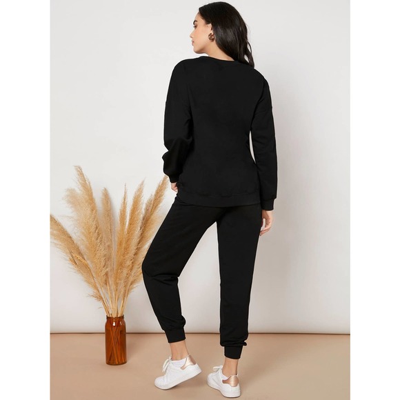 Maternity Drop Shoulder Pullover Joggers Set - Picture 2 of 4